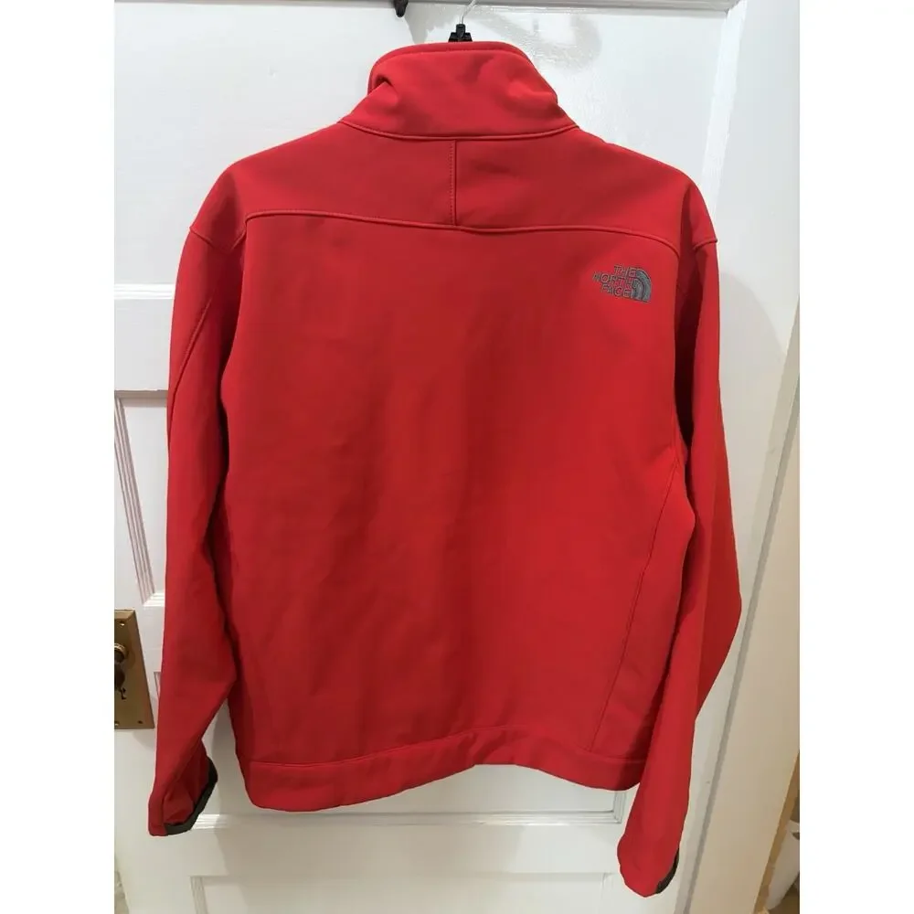The North Face Stretch Jacket Mens L Red Full Zip Soft Shell Large Perfect